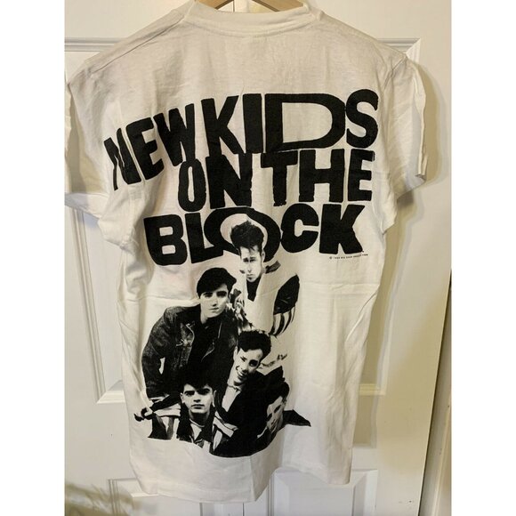 Vtg 90s NEW KIDS ON THE BLOCK Concert Band T Shirt Sz L 1989 Thin Screen Stars - Picture 9 of 9